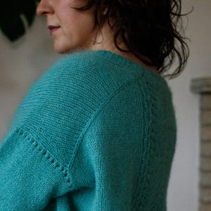 Adventitious Sweater by Olga Putano Yarn Kit - Size 5 - Aqua Green