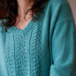 Adventitious Sweater by Olga Putano Yarn Kit - Size 4 - Aqua Green