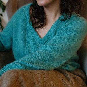 Adventitious Sweater by Olga Putano Yarn Kit - Size 1 - Aqua Green