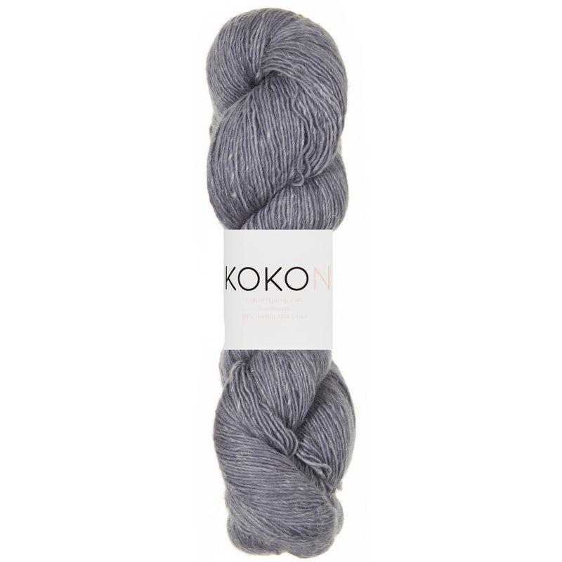 Crystalline Shawl Yarn Kit Large Kokon Merino Linen Licorice and K