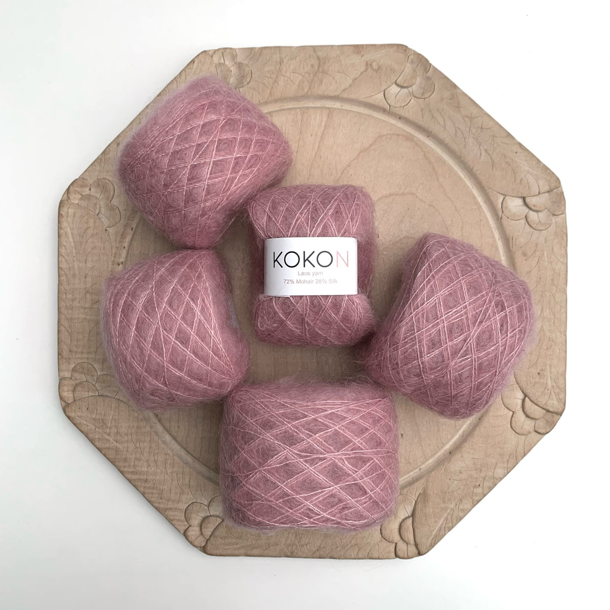 Shelly Pullover Kokon Kidsilk Lace Yarn Kit Sizes 4, 5 and 6 Raspber