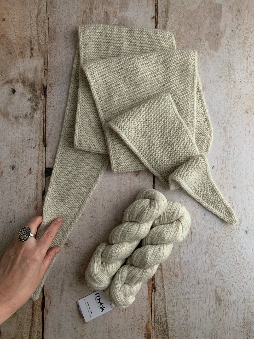 Sophie Scarf by Petiteknit Jane's Version Yarn Kit - One Size - Oatmeal