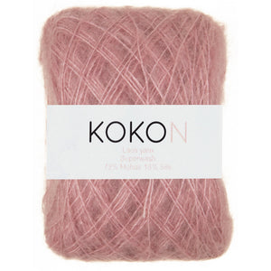 Shelly Pullover Kokon Kidsilk Lace Yarn Kit Sizes 1, 2 and 3 - Raspberry