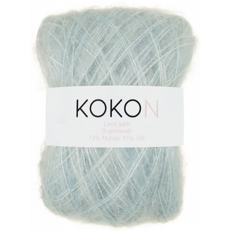 Shelly Pullover Kokon Kidsilk Lace Yarn Kit Sizes 4, 5 and 6 Blue Mo
