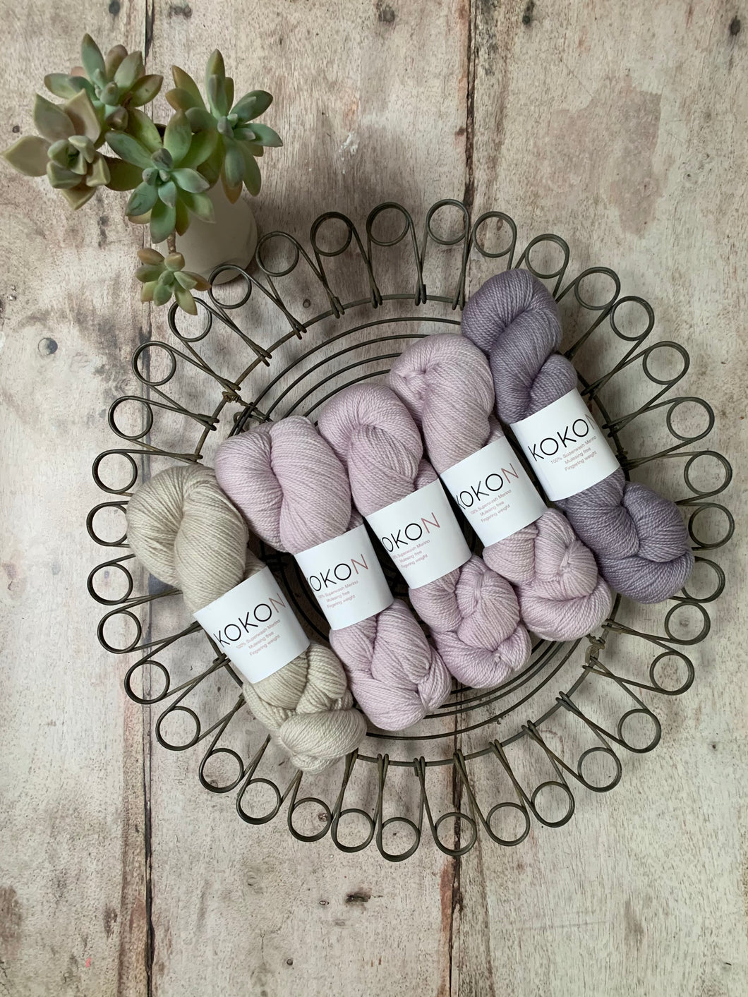 Flakes by Eri Yarn Kit Sizes XS, S & M - Fog, Daybreak & Mineral V