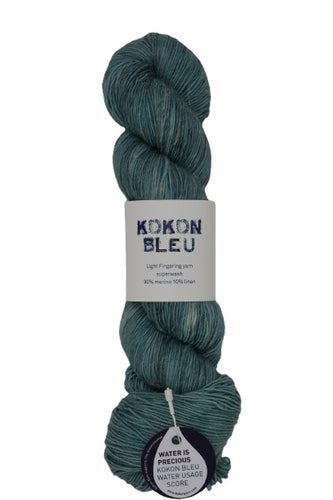 KOKON BLEU - Merino Linen - Semi Solid - O-Bleu