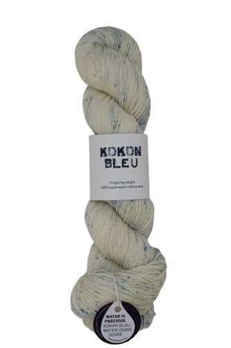 KOKON BLEU - Fingering Weight Merino - Speckle - O-Bleu