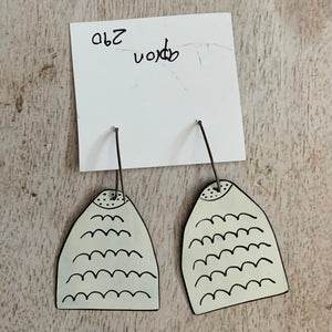 Jane Frances Reilly - Blue and White Apron Earrings