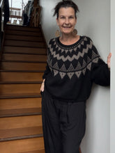 Selene Sweater by Anne Ventzel Yarn Kit - Sizes 5 & 6 - Black and Desert