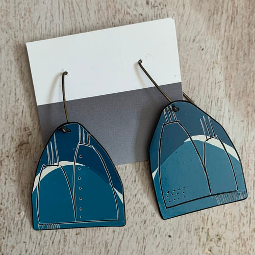 Jane Frances Reilly - Blue and White Apron Earrings