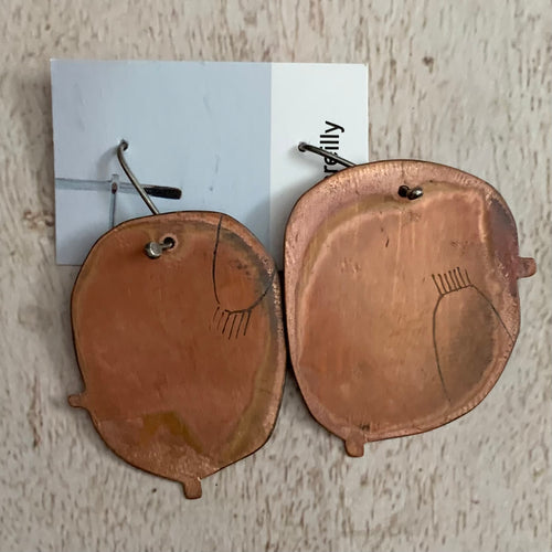 Jane Frances Reilly - Raw Oval Earrings