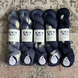 KOKON BLEU - Fingering Weight Merino - Tie Dye Fade Set - Jean Michel