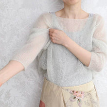 Shelly Pullover Kokon Kidsilk Lace Yarn Kit Sizes 1, 2 and 3 - Pistachio