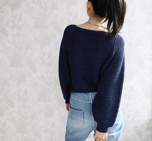 A sweater that does not have a name by Eri Shimizu Yarn Kit - Size 4, 5 & 6 - Jean Michel Semi Solid