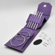 Lykke FLIGHT 5" Mini Interchangeable Knitting Needle Set - Faux Waxed Canvas Purple