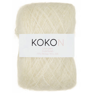 Shelly Pullover Kokon Kidsilk Lace Yarn Kit Sizes 7, 8 and 9 - Ice
