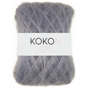 Crystalline Shawl Yarn Kit - Large - Kokon Merino Linen  - Moon and Kokon Kidsilk Mohair - Licorice - PREORDER