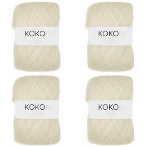 Shelly Pullover Kokon Kidsilk Lace Yarn Kit Sizes 1, 2 and 3 - Ice