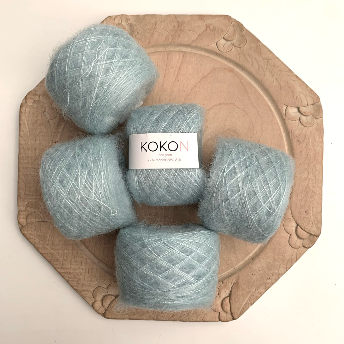 Shelly Pullover Kokon Kidsilk Lace Yarn Kit Sizes 4, 5 and 6 Blue Mo