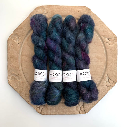 Shelly Pullover Kokon Kidsilk Lace Yarn Kit Sizes 1, 2 and 3 - Metroplis by Night
