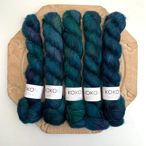 Shelly Pullover Kokon Kidsilk Lace Yarn Kit Sizes 4, 5 and 6 - Metropolis by Night