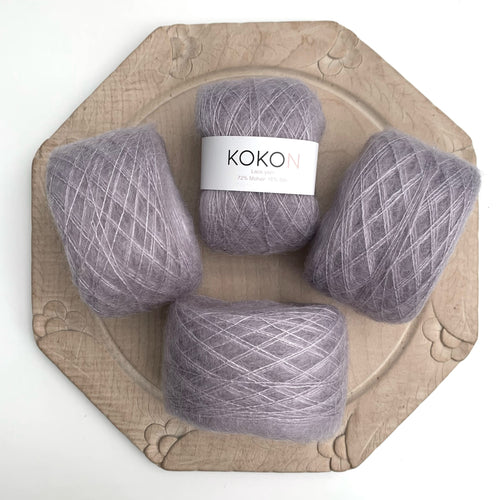 Shelly Pullover Kokon Kidsilk Lace Yarn Kit Sizes 1, 2 and 3 - Mineral V
