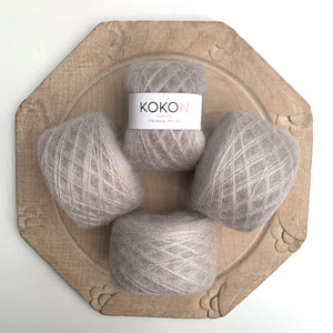 Shelly Pullover Kokon Kidsilk Lace Yarn Kit Sizes 1, 2 and 3 - Moon