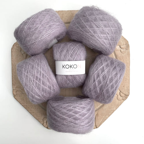 Shelly Pullover Kokon Kidsilk Lace Yarn Kit Sizes 7, 8 and 9 - Mineral V