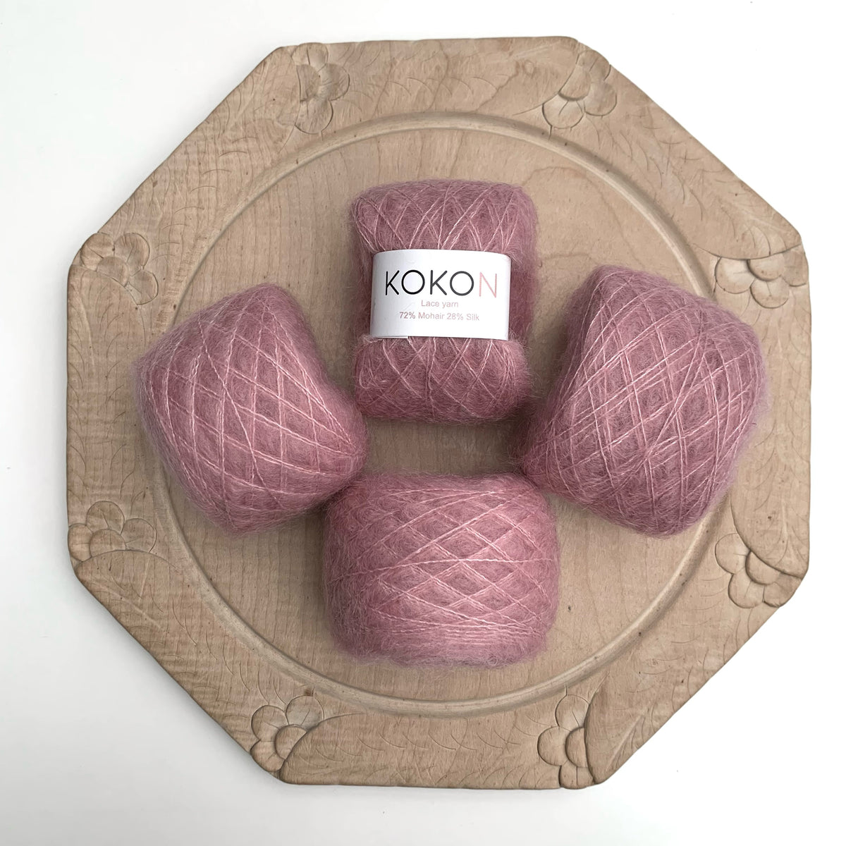 Shelly Pullover Kokon Kidsilk Lace Yarn Kit Sizes 1, 2 and 3 Raspber