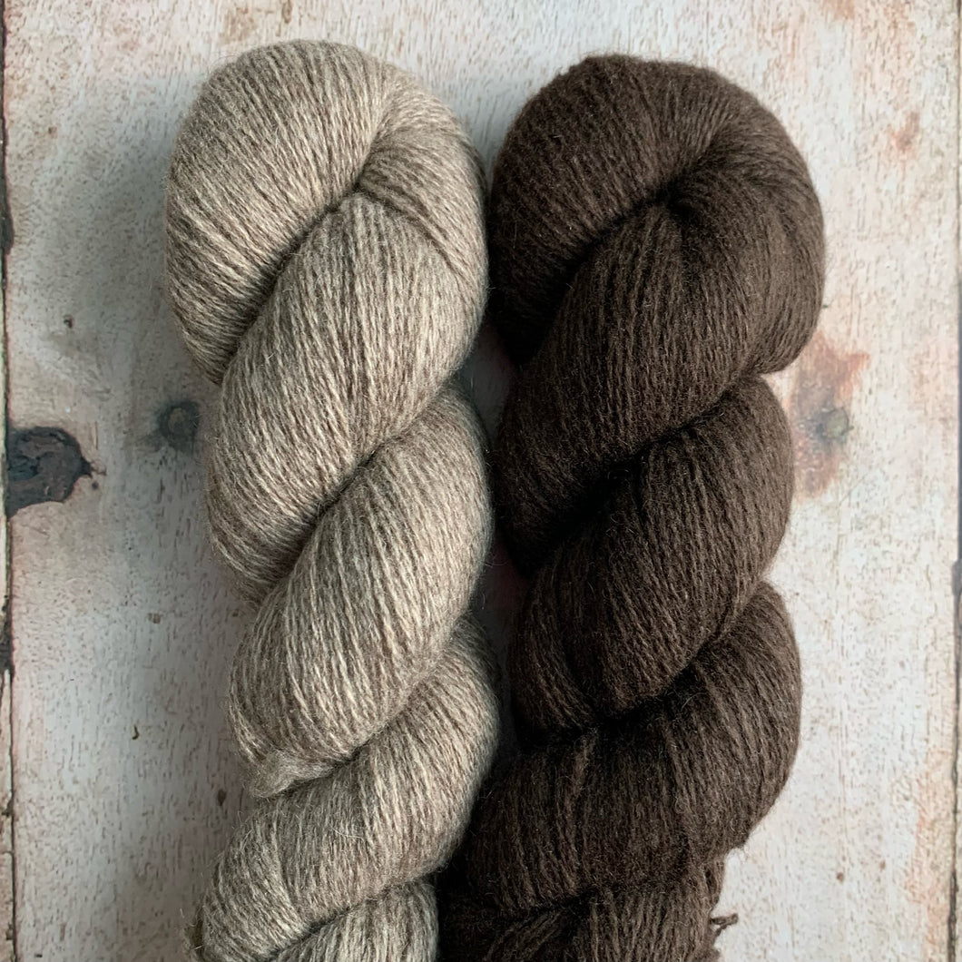 A.N.T. (A New Take) Hat Yarn Kit by Aimee DeBaun - Desert and Chocolate