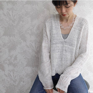 Shizen (Tee Pullover) Yarn Kit - Long Sleeve Pullover - L & XL - Boyfriend Jean Denim