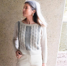 Maeron Sweater by Natasja Hornby Yarn Kit - Size 1X - MC Fog and CC Space