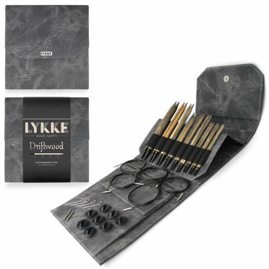 Lykke Driftwood Interchangeable Long Circular Knitting Needle Set - Grey Denim Effect