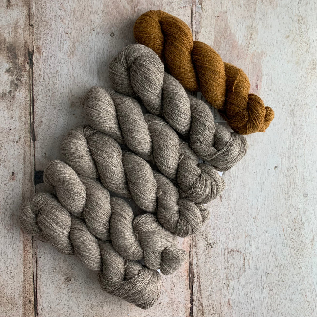 Smilga by Inese Sang Yarn Kit - Two Colour - Desert and Mustard