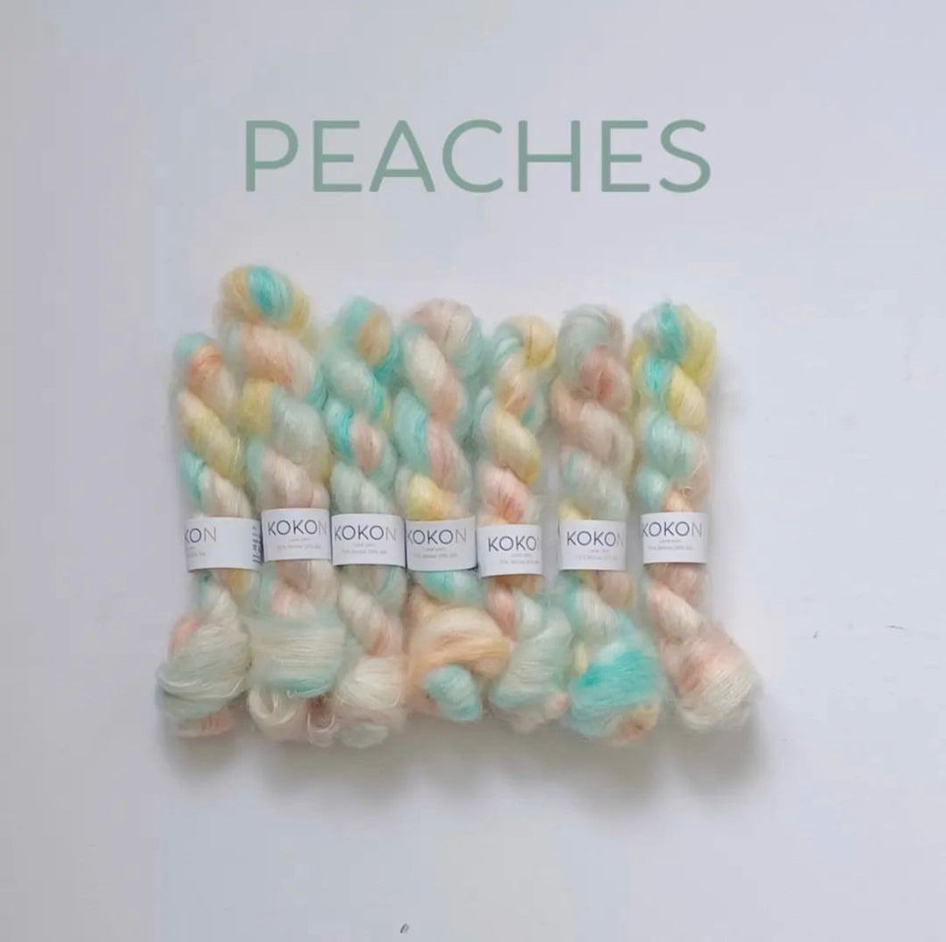 Lavinia Sweater by Lily Kate France KOKON Yarn Yarn Kit - Sizes 5, 6, 7, 8 & 9 - Peaches